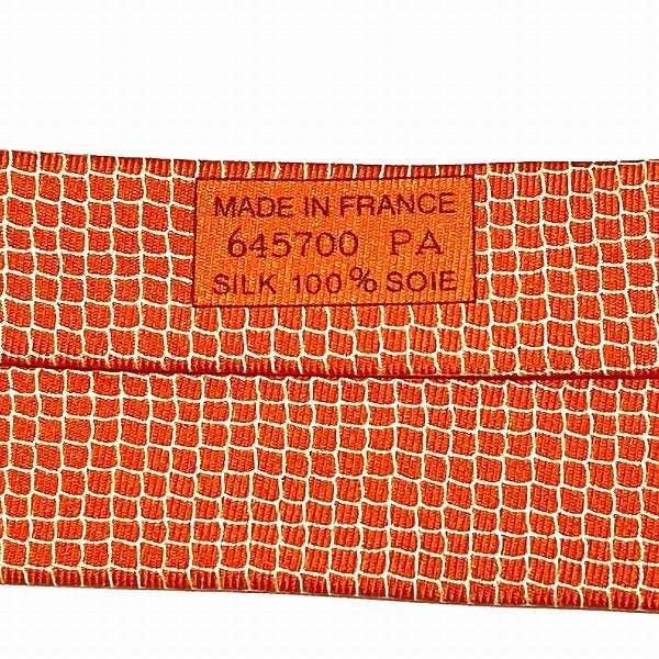 Hermes Silk Tie Orange in Great Condition