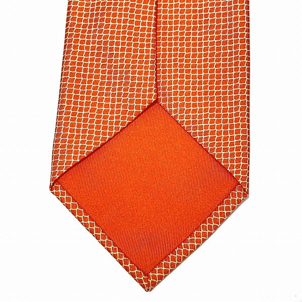 Hermes Silk Tie Orange in Great Condition