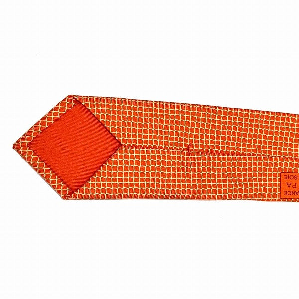 Hermes Silk Tie Orange in Great Condition