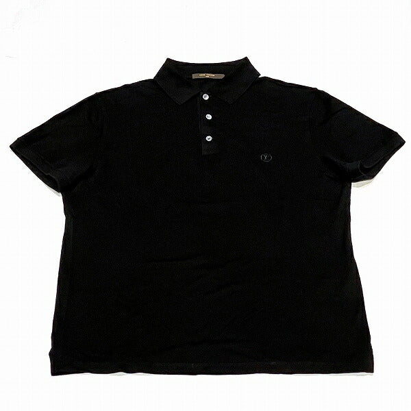 Louis Vuitton Logo Embroidered Polo Shirt Black S in Good Condition