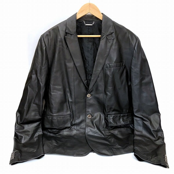 Versace Black Leather Jacket Men in Good Condition