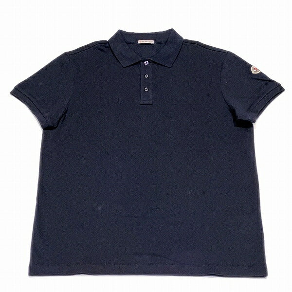 Moncler Dark Navy Cotton Polo Shirt M Size in Good Condition