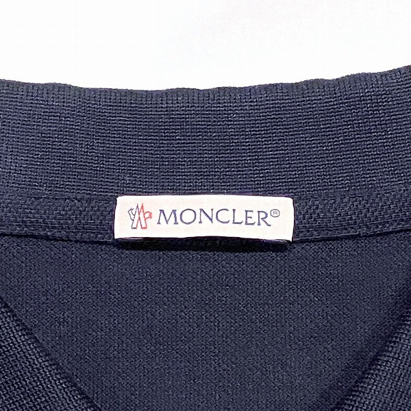 Moncler Dark Navy Cotton Polo Shirt M Size in Good Condition