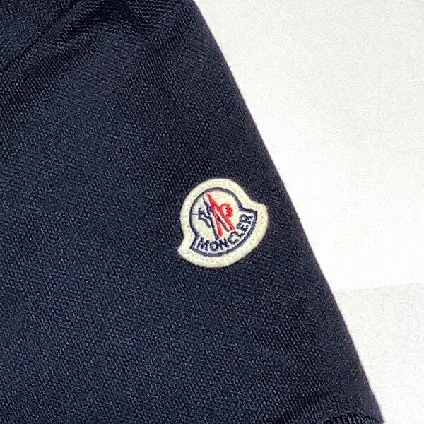 Moncler Dark Navy Cotton Polo Shirt M Size in Good Condition