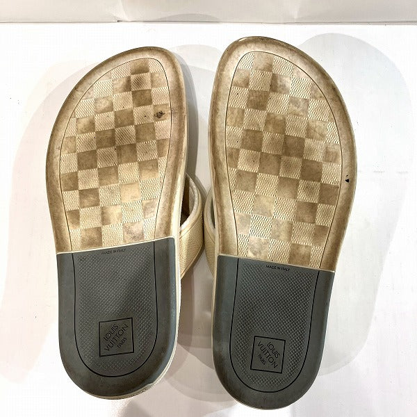 Louis Vuitton Damier White Beach Sandals