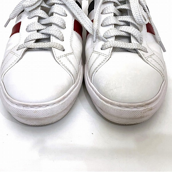 Moncler New Monaco Leather Sneakers 42 in Good Condition