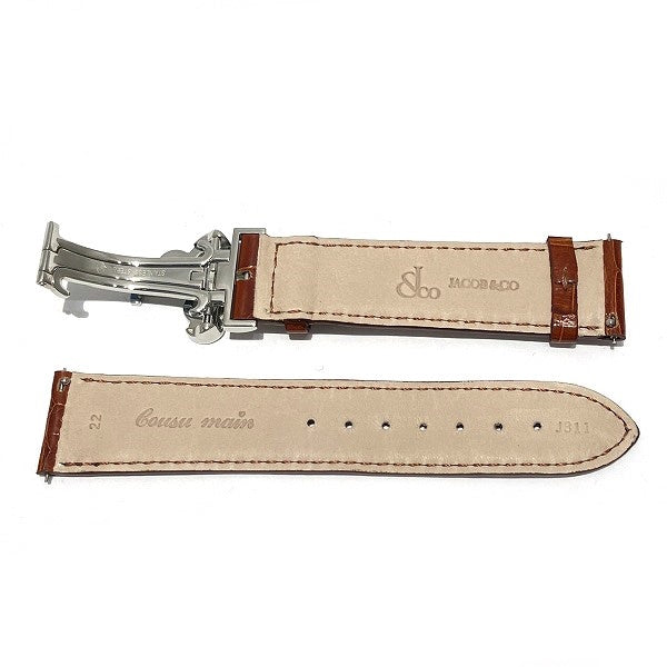 Jacob 40mm Crocodile Leather Watch Band for Men in Great Condition