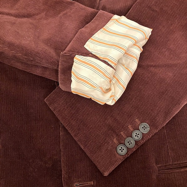 Hermes Bordeaux Corduroy Jacket 48 in Good Condition