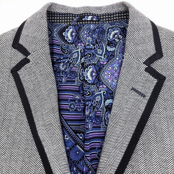 Etro Herringbone Jacket Cotton Silk in Good Condition