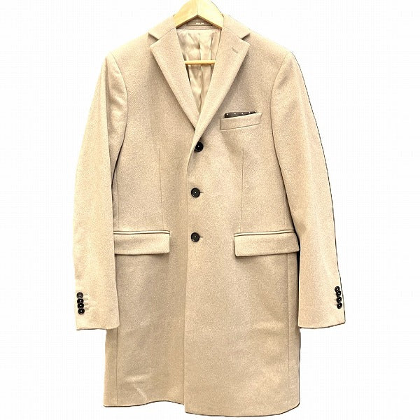 Paolo Beige Wool Half Coat Men in Good Condition