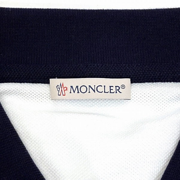 Moncler White Polo Shirt M Size in Pristine Condition