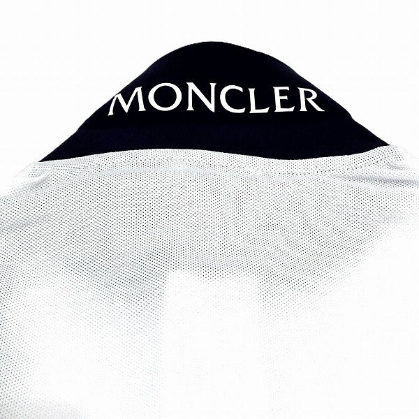 Moncler White Polo Shirt M Size in Pristine Condition