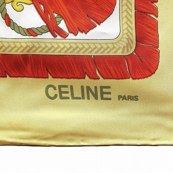 Celine Silk Scarf Yellow Red