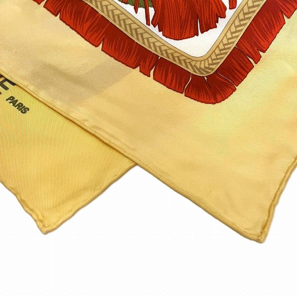 Celine Silk Scarf Yellow Red