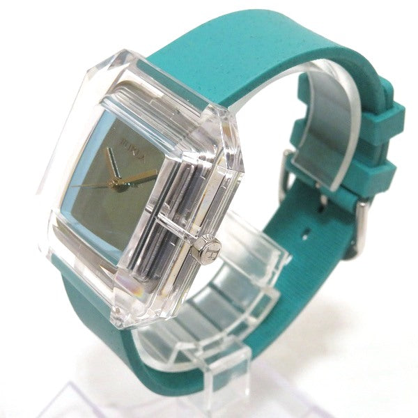 Pre-Owned FURLA Ladies Quartz Watch in Green - Plastic, Stainless Steel, Rubber