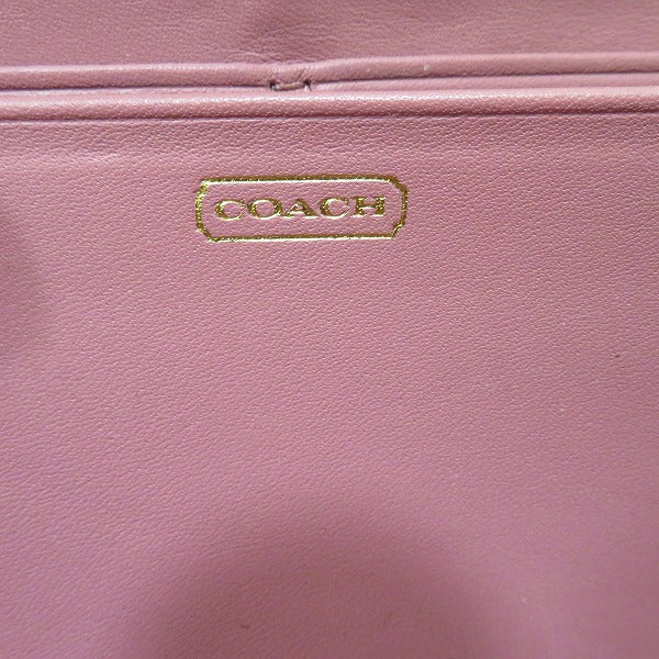 Coach Canvas Leather Long Wallet F51770 in Good Condition