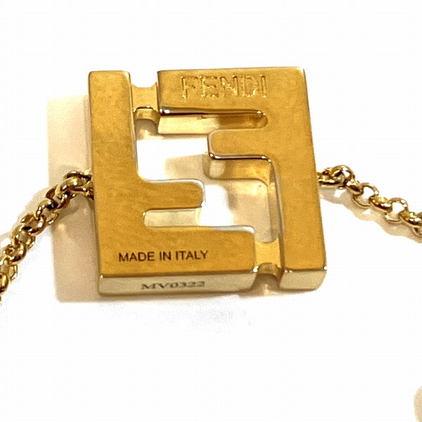 Fendi White Light Green Stone FF Logo Chain Bracelet in Great Condition