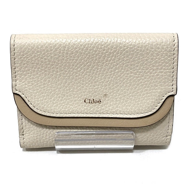 Chloe Ivory Leather Tri-Fold Wallet in Good Condition