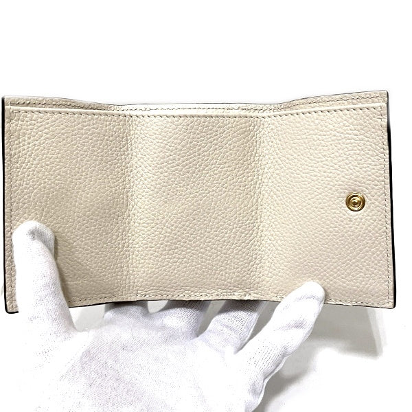 Chloe Ivory Leather Tri-Fold Wallet in Good Condition