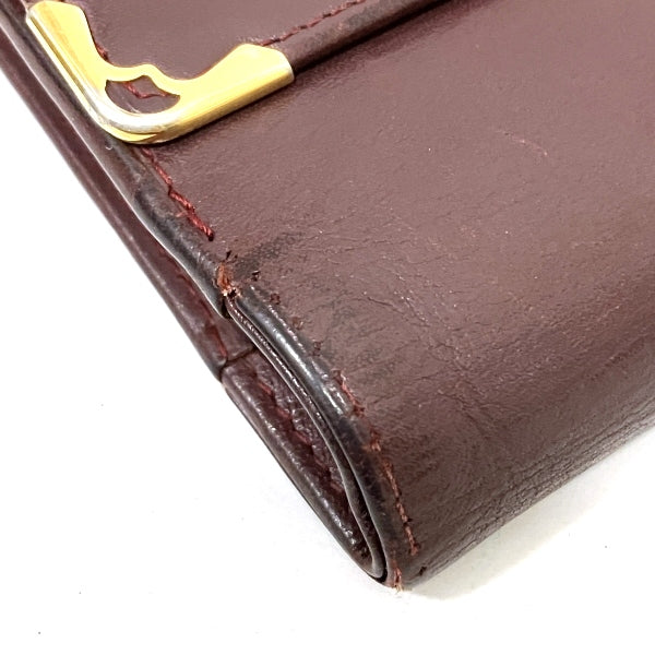 Cartier Must Line Leather Tri-Fold Wallet in Fair Condition