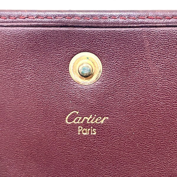 Cartier Must Line Leather Tri-Fold Wallet in Fair Condition