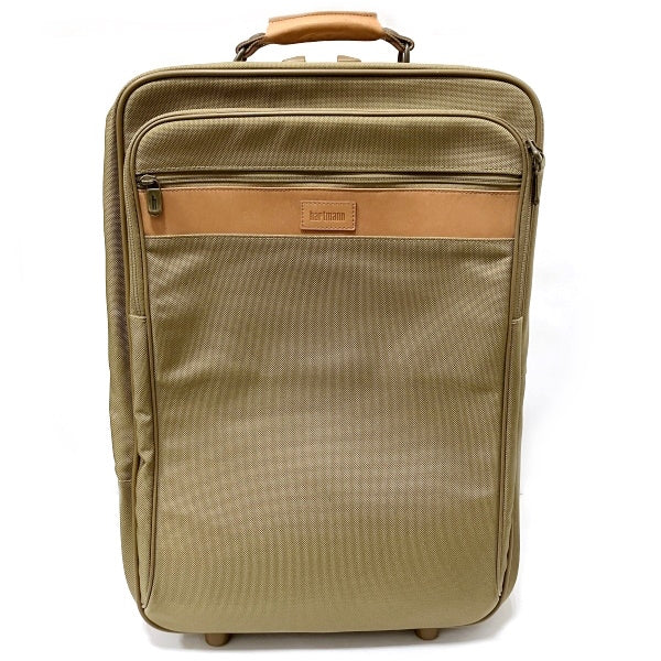 Hartmann Khaki Nylon Leather Carry-On Suitcase in Good Condition