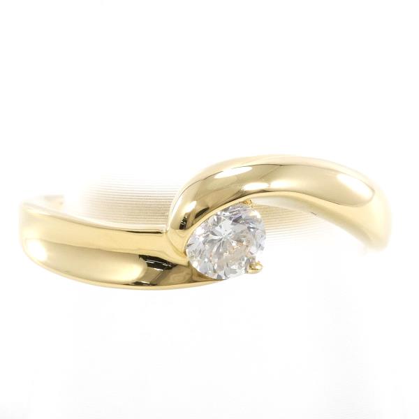 K18 Yellow Gold Diamond Ring 14 Size 0.357 SI2 in Excellent Condition