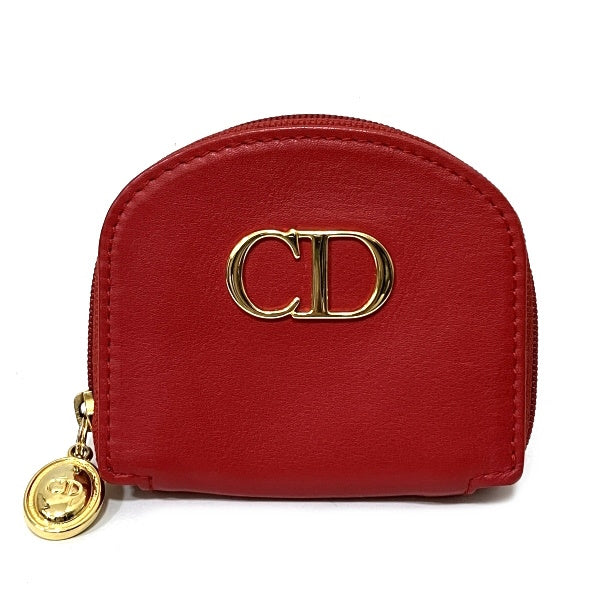 Dior Leather CD Logo Coin Case Wallet in Good Condition