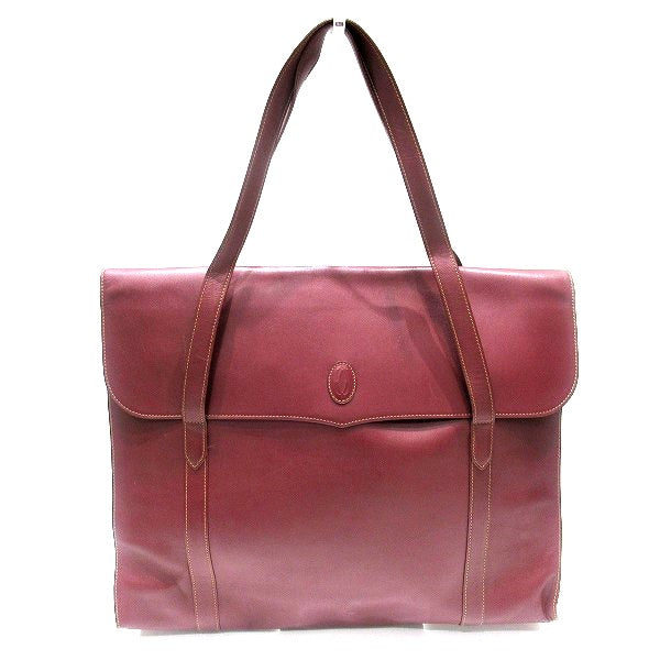 Cartier Must Line Bordeaux Leather Briefcase in Good Condition