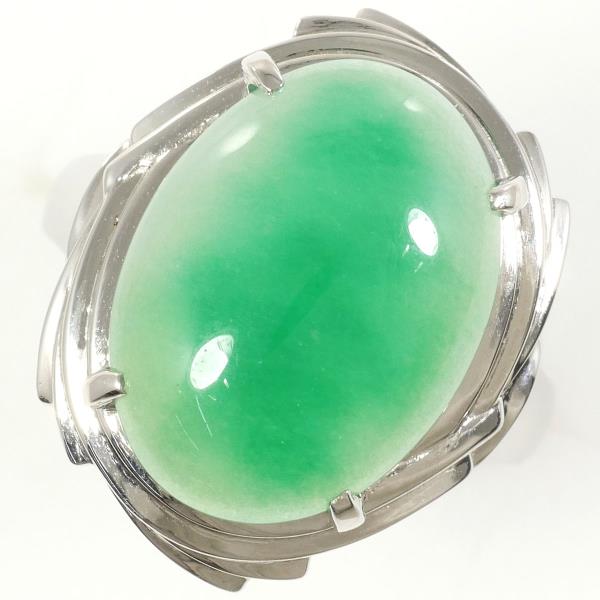 PT900 Platinum Jade Ring Size 12 in Excellent Condition