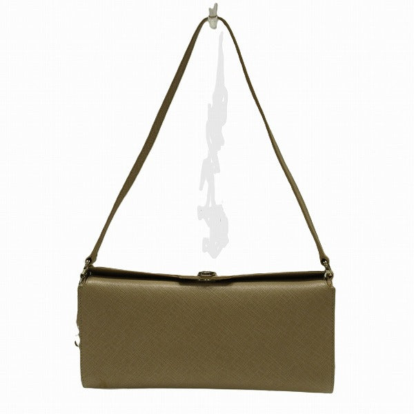 Salvatore Ferragamo Gancini Beige Shoulder Bag AU-21/5429 in Good Condition