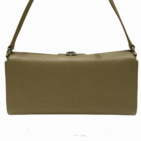 Salvatore Ferragamo Gancini Beige Shoulder Bag AU-21/5429 in Good Condition