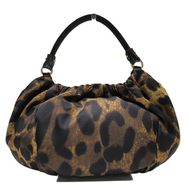 Salvatore Ferragamo Nylon Vara Ribbon Leopard Handbag in Great Condition