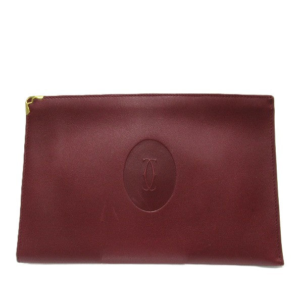 Cartier Must Line Bordeaux Suede Pouch in Good Condition