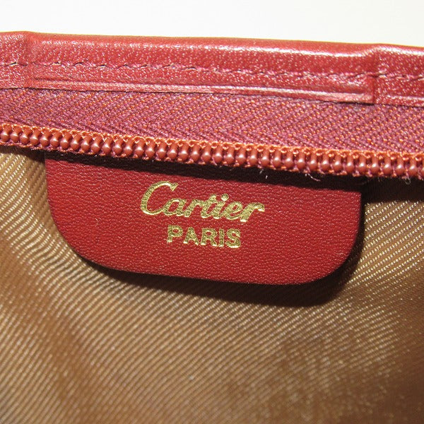 Cartier Must Line Bordeaux Suede Pouch in Good Condition