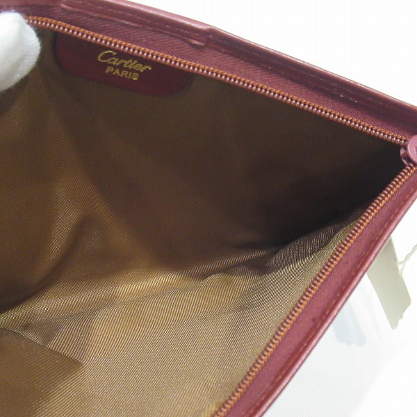 Cartier Must Line Bordeaux Suede Pouch in Good Condition