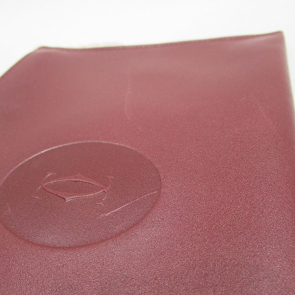 Cartier Must Line Bordeaux Suede Pouch in Good Condition