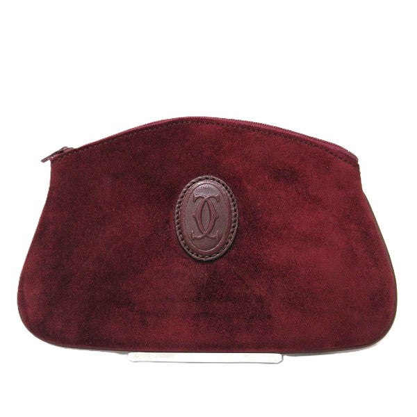 Cartier Bordeaux Suede Pouch in Great Condition