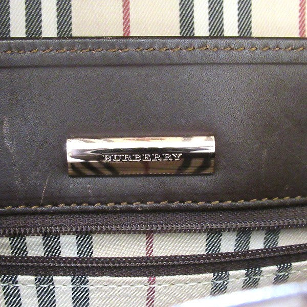 Burberry Brown Leather Shoulder Bag in Good Condition