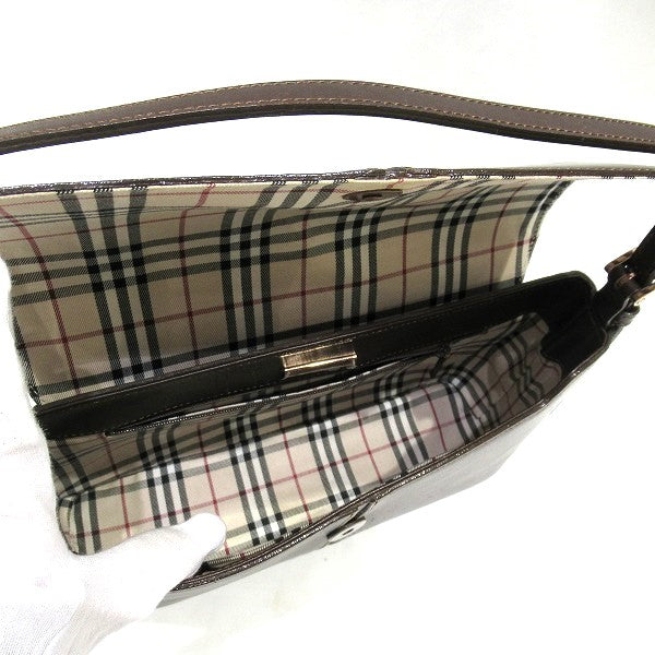 Burberry Brown Leather Shoulder Bag in Good Condition