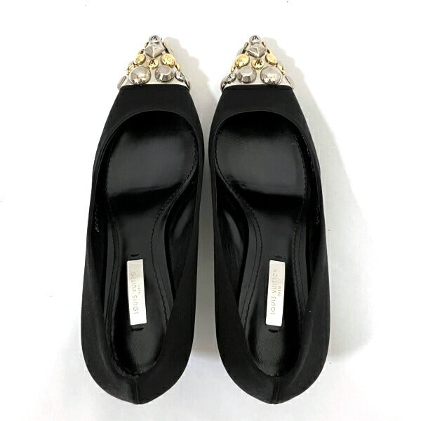 Louis Vuitton Satin Studded Pointed Toe Pumps