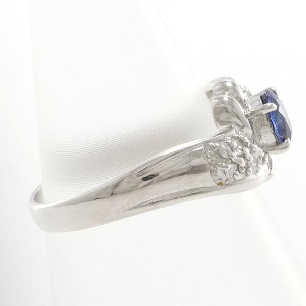 Platinum PT900, Sapphire 0.46ct, Diamond 0.09ct, Size 11 Women's Ring - Preowned
