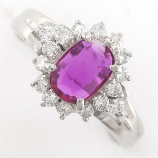 PT900 Platinum Ruby Ring 12 in Excellent Condition