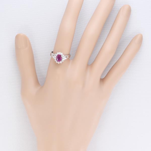 PT900 Platinum Ruby Ring 12 in Excellent Condition