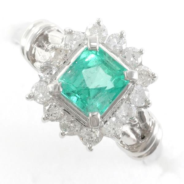 PT900 Platinum Emerald Ring 12.5