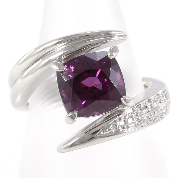 PT900 Platinum Garnet Ring 6.5 in Excellent Condition