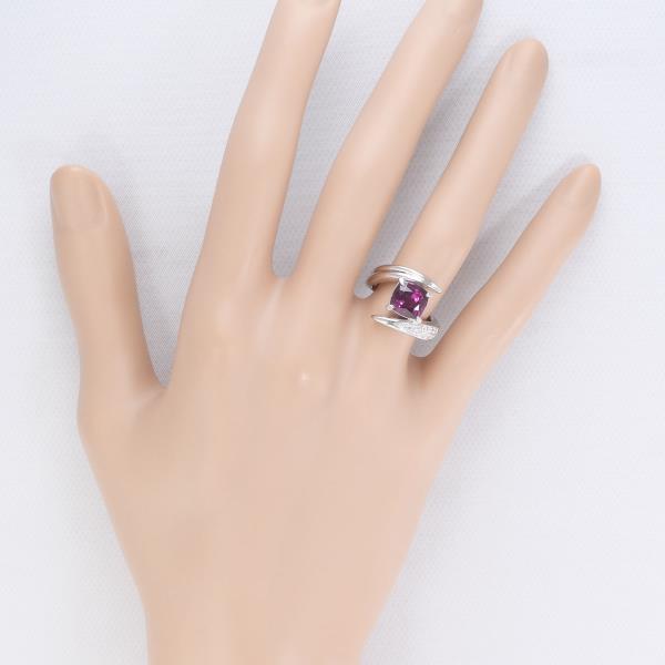 PT900 Platinum Garnet Ring 6.5 in Excellent Condition