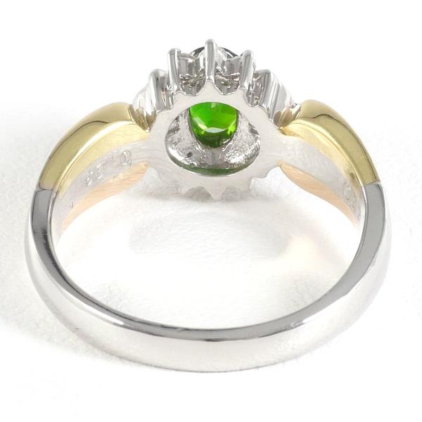 PT900 Platinum K18 Yellow/Pink Gold Diopside Ring in Excellent Condition