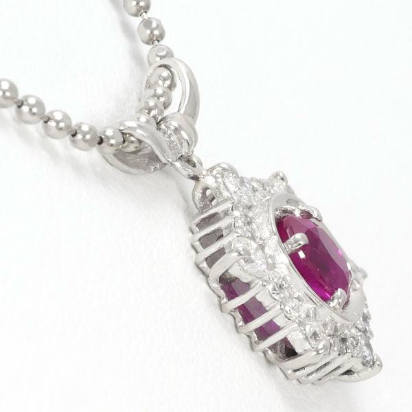 PT850 Platinum Ruby Diamond Necklace