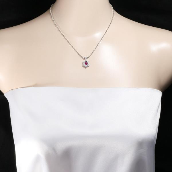 PT850 Platinum Ruby Diamond Necklace